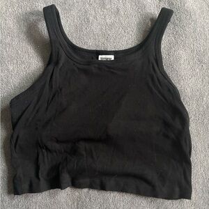 Black Ribbed Tank Top